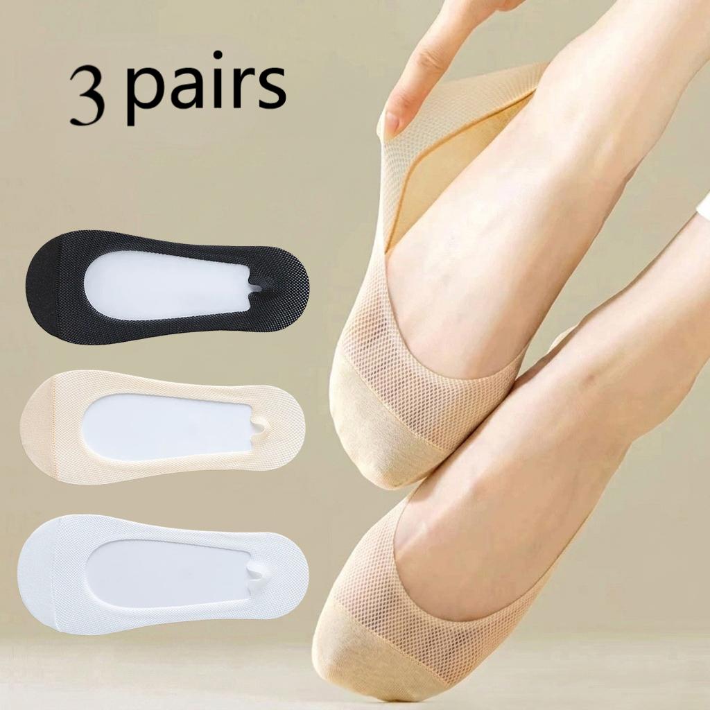 No Show Sock Women - 3Pairs,Women Invisible No Show Socks,Silicone Non