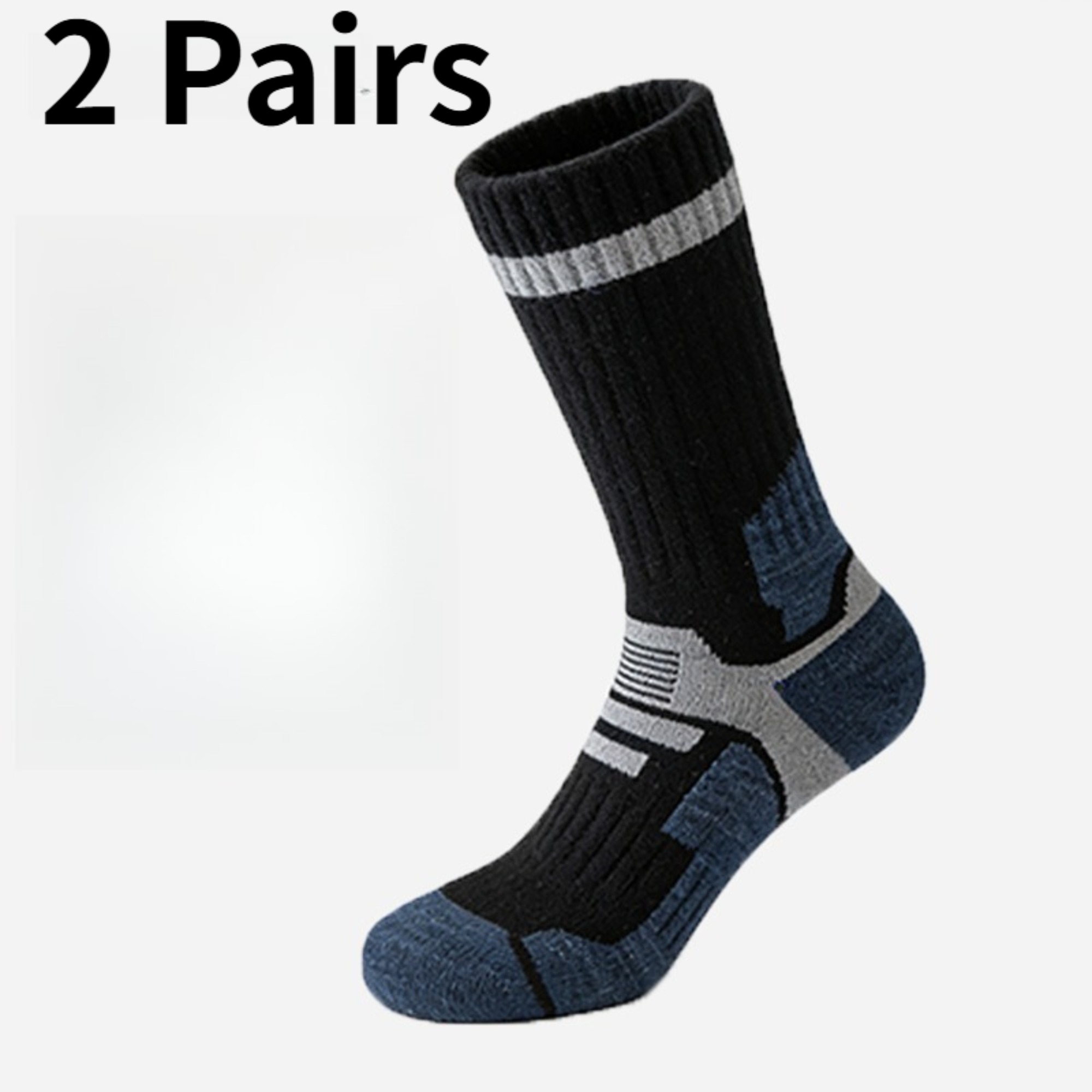 Wool Hiking Sock - 1/2Pairs Men Merino Wool Socks Winter