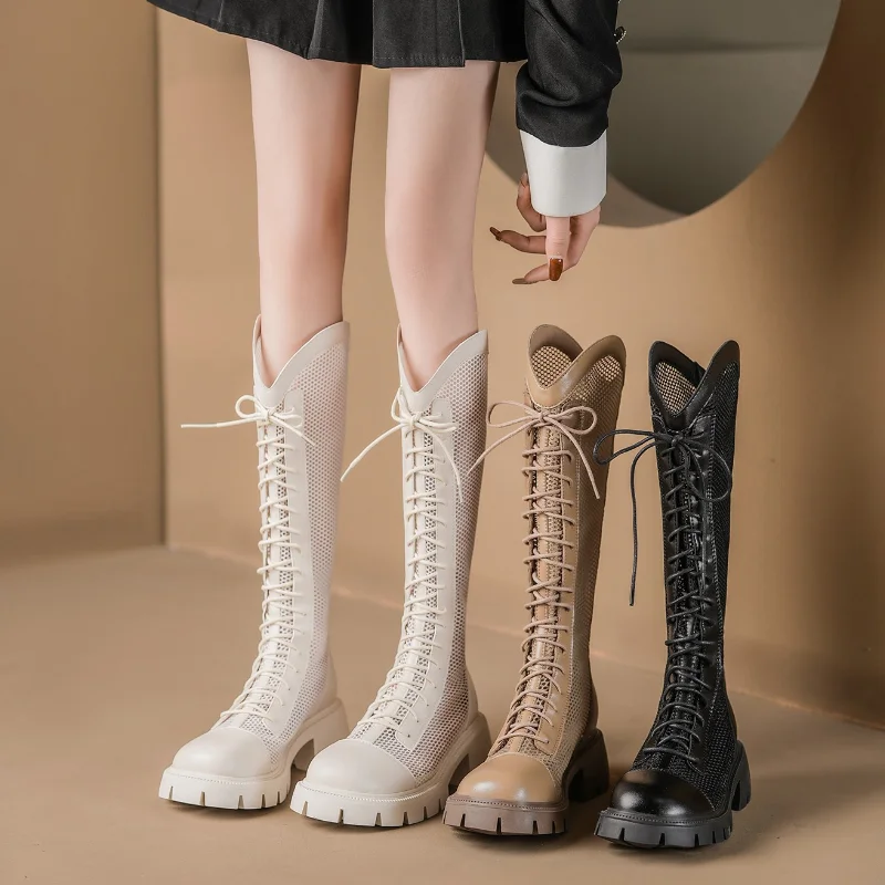 Knee High Sock Women - Women Summer Knee-high Mesh High Boots