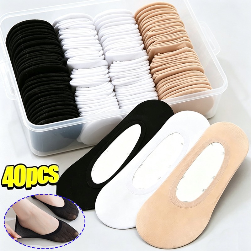 No Show Sock Women - 20/40pcs No Slip Low Cut Invisible