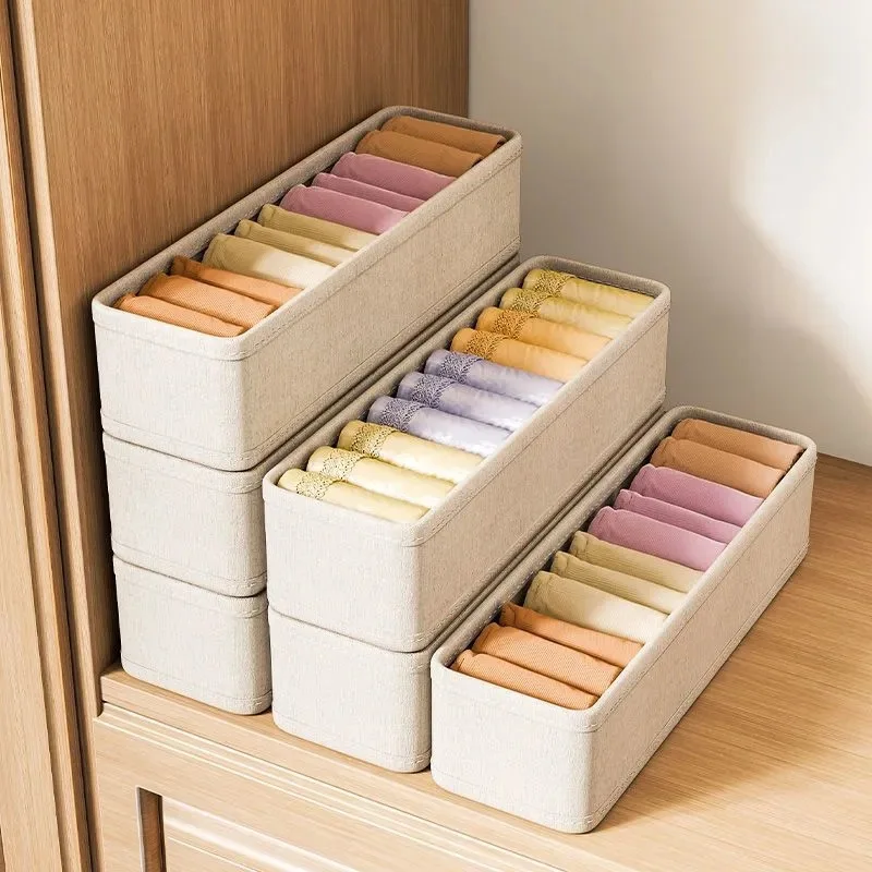 Sock Organizer Tray - 1/2/4pcsSlot Clothing Storage Boxes Folding Stacking