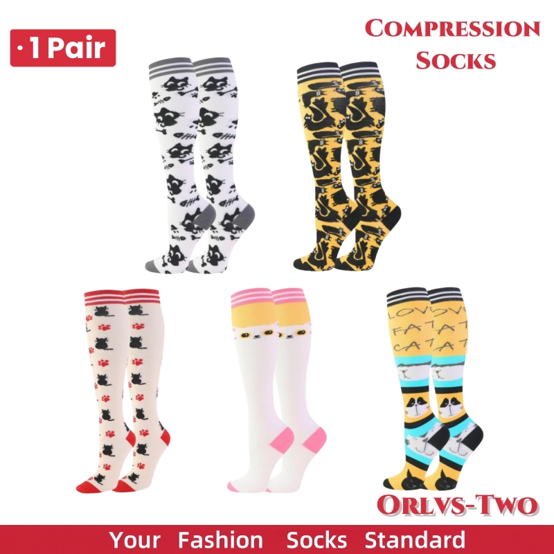 Compression Sock Medical - 1 Pair Cute Cat Compression Socks