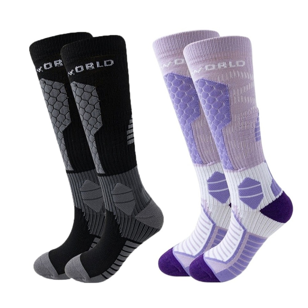 Knee High Sock Women - 2 pairs Thicker Design Ski Socks