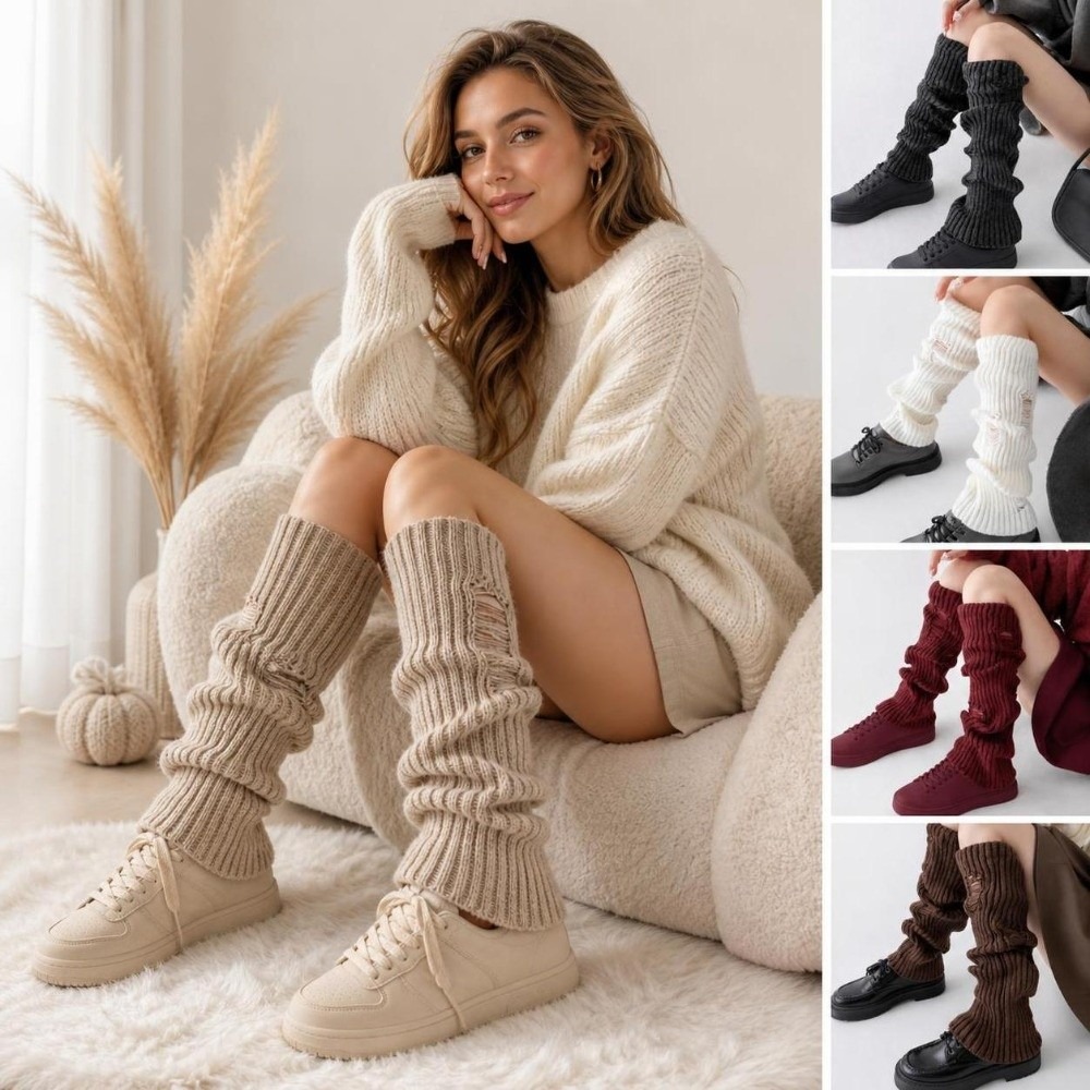 Warm Knit Leg Warmers Stretch  - đánh giá và giá Boot Sock Slouchy
