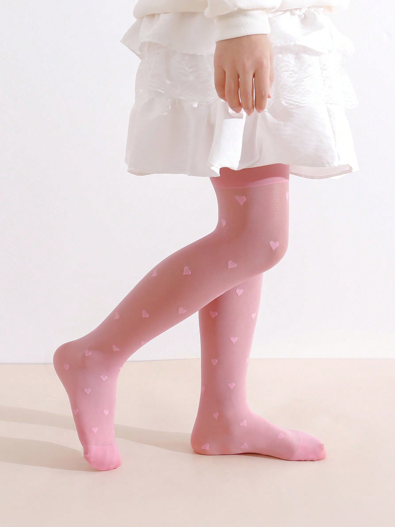 3Pcs Girls Heart Print Tights  - đánh giá và giá Tights Pantyhose Sheer