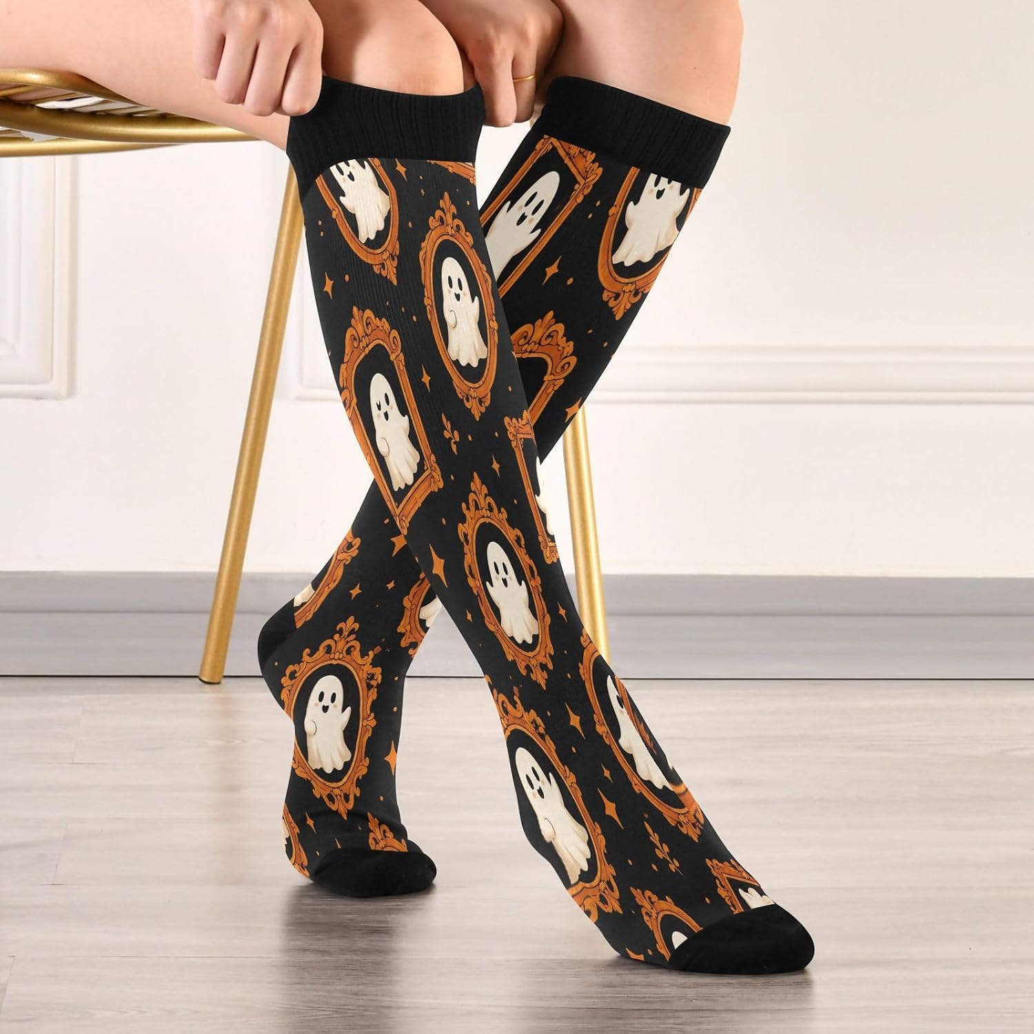Halloween Boo Compression Sock - đánh giá và giá Knee High Sock Women
