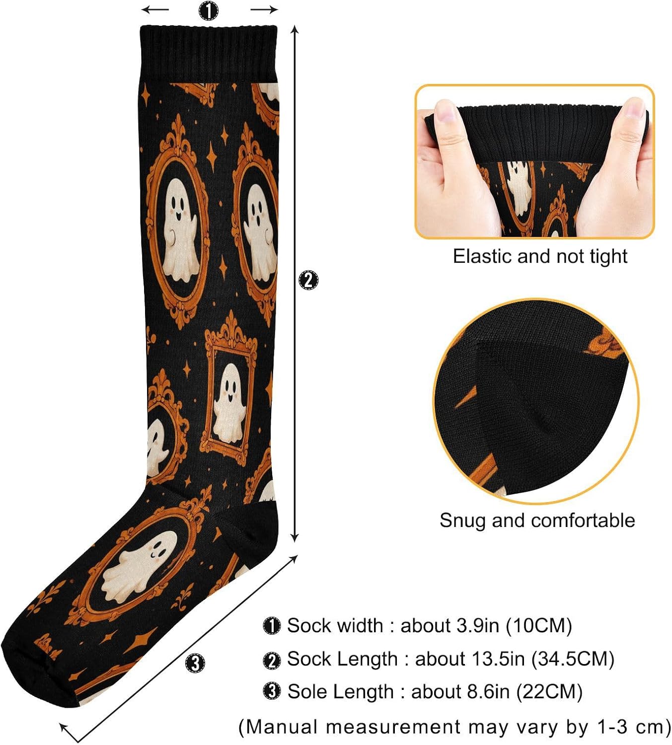 Halloween Boo Compression Sock - đánh giá và giá Knee High Sock Women