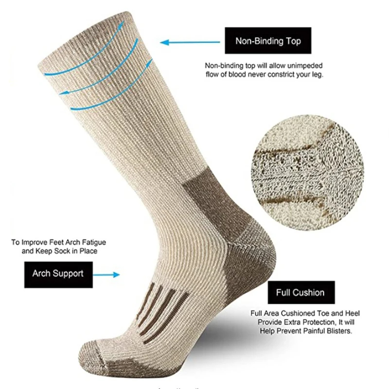 80% Wool Socks Warm Thicken Hi - đánh giá và giá Wool Hiking Sock
