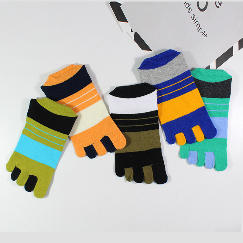 1/5 Pairs Men Colorful Stripe  - đánh giá và giá Toe Sock Split