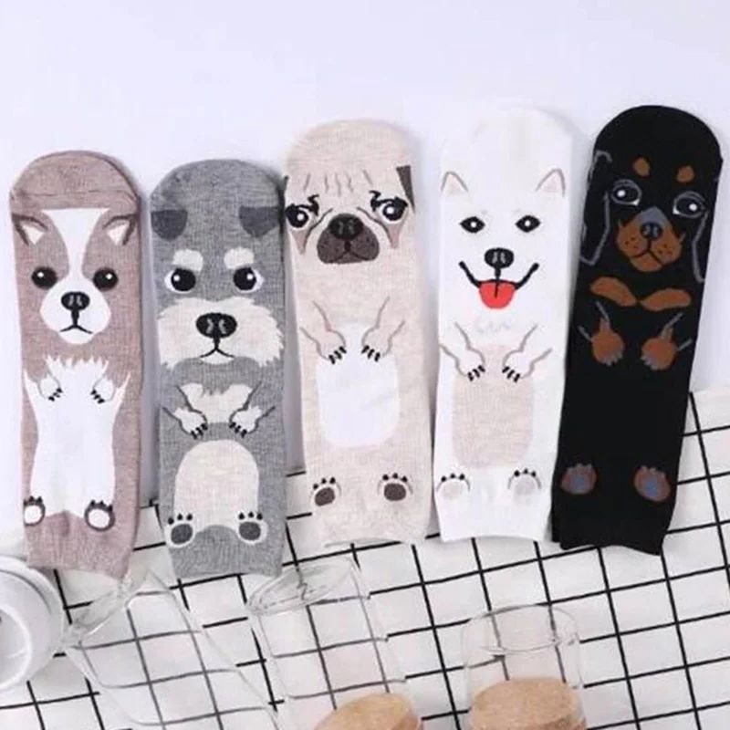 5 Pairs/pack Funny Cartoon Dog - đánh giá và giá Cotton Crew Sock Pack