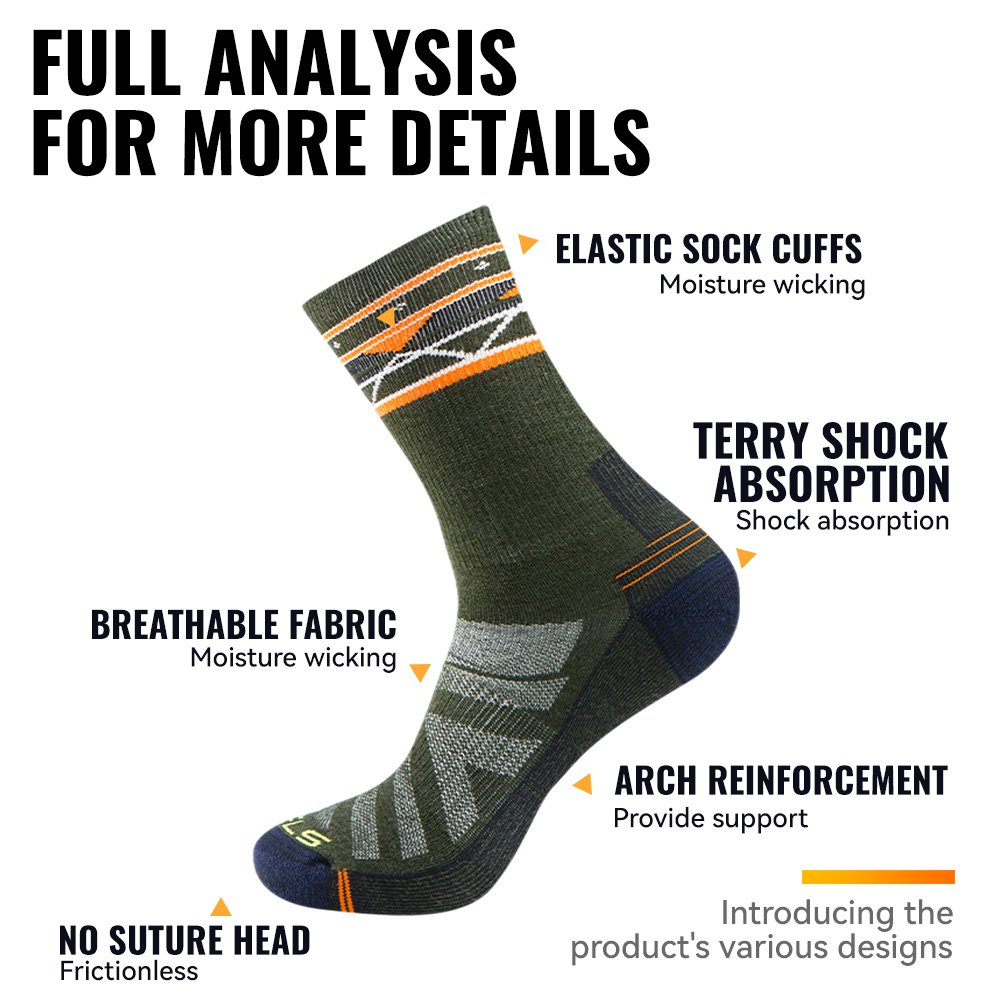 WRELS 1/2/3 Pairs Merino Wool  - đánh giá và giá Wool Hiking Sock